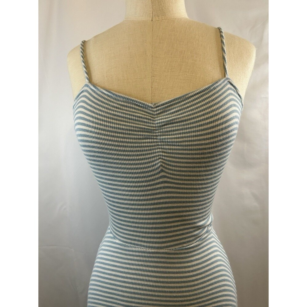 BP Nordstrom Women’s Striped Ribbed Blue Midi Dress Size XX Small - Picture 3 of 9